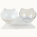 Cuenco antideslizante para gatos, cuencos dobles transparentes y duraderos para mascotas con soporte elevado para gatos, alimentador de comida para perros, cuenco de agua para bebidas, suministros para mascotas