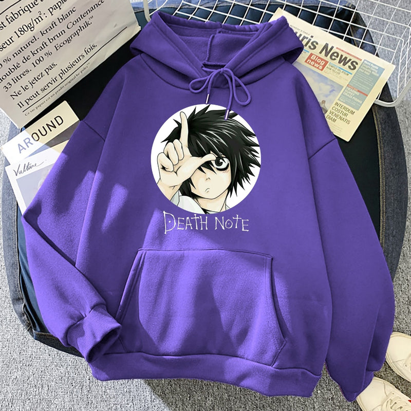 Beliebte japanische Manga Death Note L·Lawliet Hoodies Herren Anime Hoody Mode Streetwear lose übergroße Sweatshirts Fleece-Kleidung