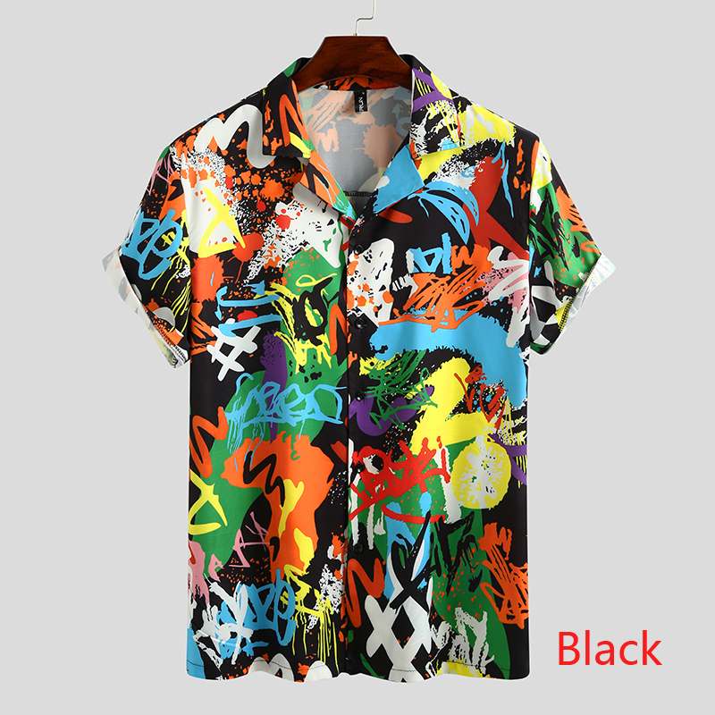 Camisa estampada de verano para hombre, ropa de calle de manga corta con cuello vuelto, camisas hawaianas holgadas elegantes para hombre, Camisa de vacaciones INCERUN 2022