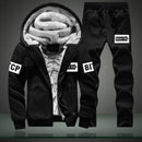 Tracksuits Men Sweatshirt Sporting Sets Winter Warm Thick Casual Fleece Suit Jacket+Pants 2PCS Men&