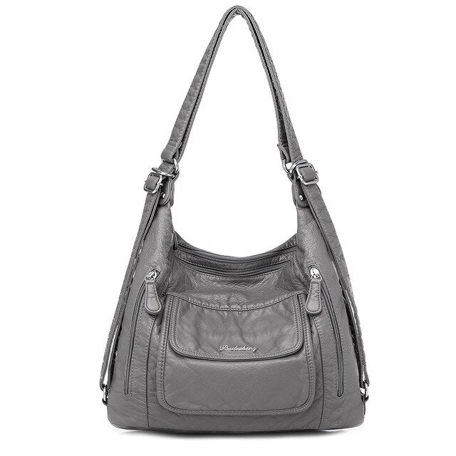 2021 primavera nuevo bolso femenino de diseñador de lujo bolso de hombro multifunción de gran capacidad bolso de cuero suave bolso de doble cremallera saco