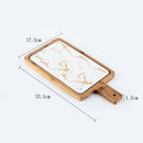 Nordic Golden Marble Texture Plate Ceramic Home Round Western Steak Dish Dessert Plate Square Tray Kitchen Cutlery Tray