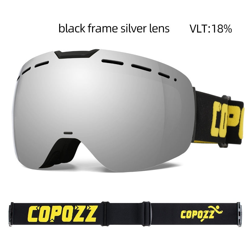 COPOZZ gafas de esquí sin marco con lente magnética monopatín esquí antivaho UV400 gafas de snowboard hombres mujeres gafas de esquí gafas