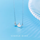 Modian moda Real 925 plata esterlina lindo cielo pájaro collar colgantes para mujeres claro circón cadena plata encanto joyería fina