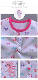 Baby Body Cat Romper Baby Boys Girls Printed Autumn Winter Romper Long Sleeved One-Piece Pajamas