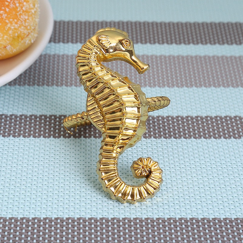 6pcs Alloy lobster napkin buckle Electroplated Epoxy metal prawns napkin ring Soft sample model room hotel table