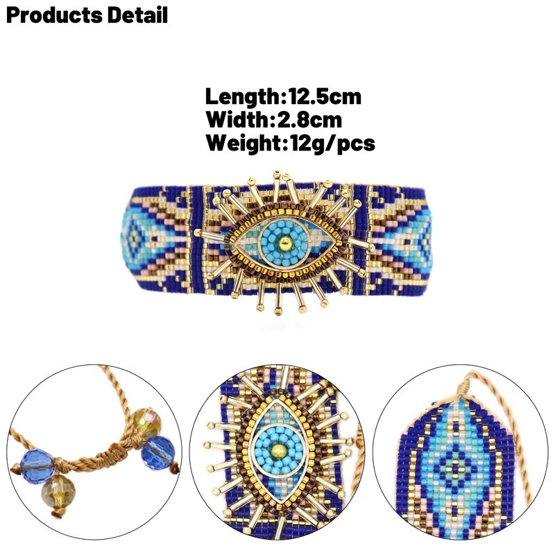 Zhongvi MIYUKI Bracelet For Women Turkish Lucky Evil Eye Bracelets Pulseras Mujer 2021 Femme Jewelry Woman Handmade Loom Beads