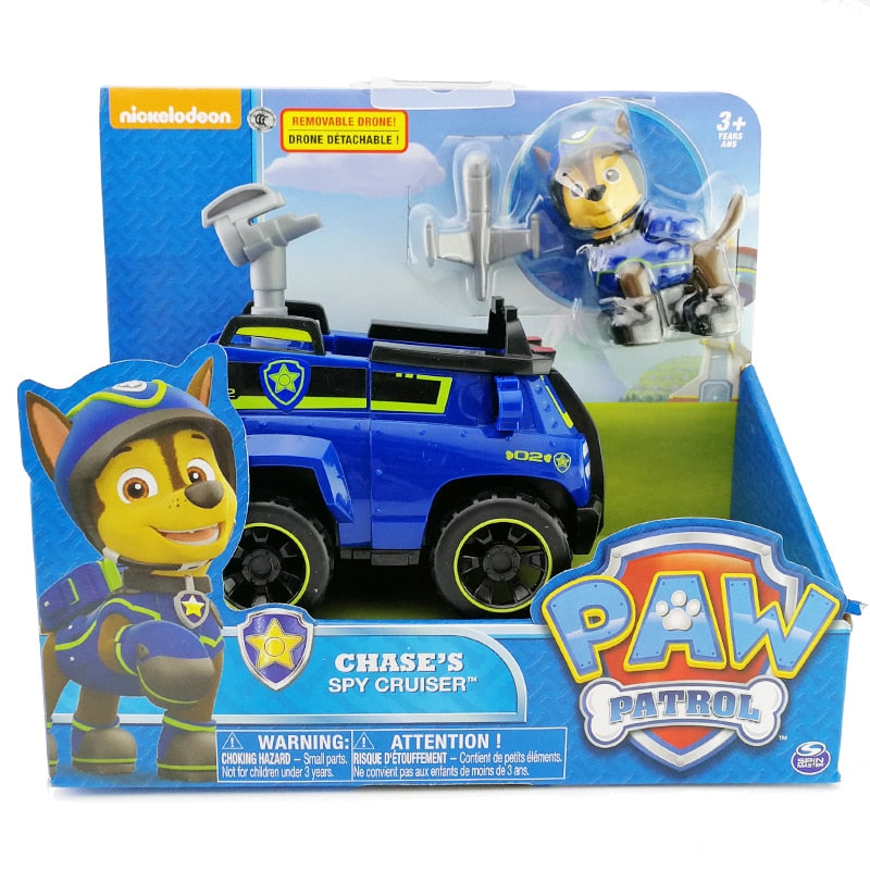 Original Paw Patrol Rescue Dog Puppy Set Spielzeugauto Patrulla Canina Spielzeug Actionfigur Modell Chase Skye Trümmerauto für Kinder Geschenk