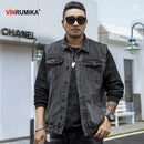 Talla grande 2022 hombres Kpop moda estilo Casual otoño primavera vaquero negro chaleco chaqueta hombre Denim azul algodón chalecos abrigos 5XL 6XL 7XL