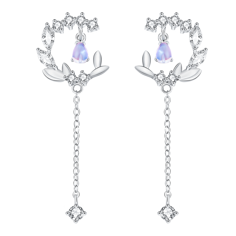 Thaya Versilberte Ohrringe Blau Künstliche Kristallblumen Ohrstecker Mode Ohrring Für Frauen Party Edlen Schmuck Geschenk