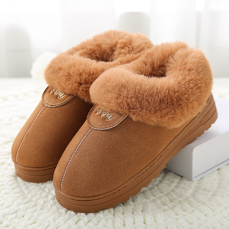 2022 Faux Fur Winter Warm Shoes Woman Men Indoor Slippers Soft Plush Anti-slip Lovers Home Floor Slipper Cotton Slides SH08271