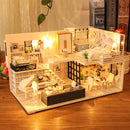 Cutebee DIY Dollhouse Kit Apartment Loft Wooden Miniature Doll Houses With Furniture LED Lights for Children Birthday Gift