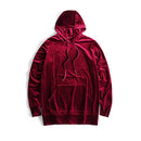 Stranger Things Mens Velvet Hooded Hoodies Kanye West Streetwear Velour Hoodies Men Pullovers Hip Hop Sweatshirts Black/Red/Gray