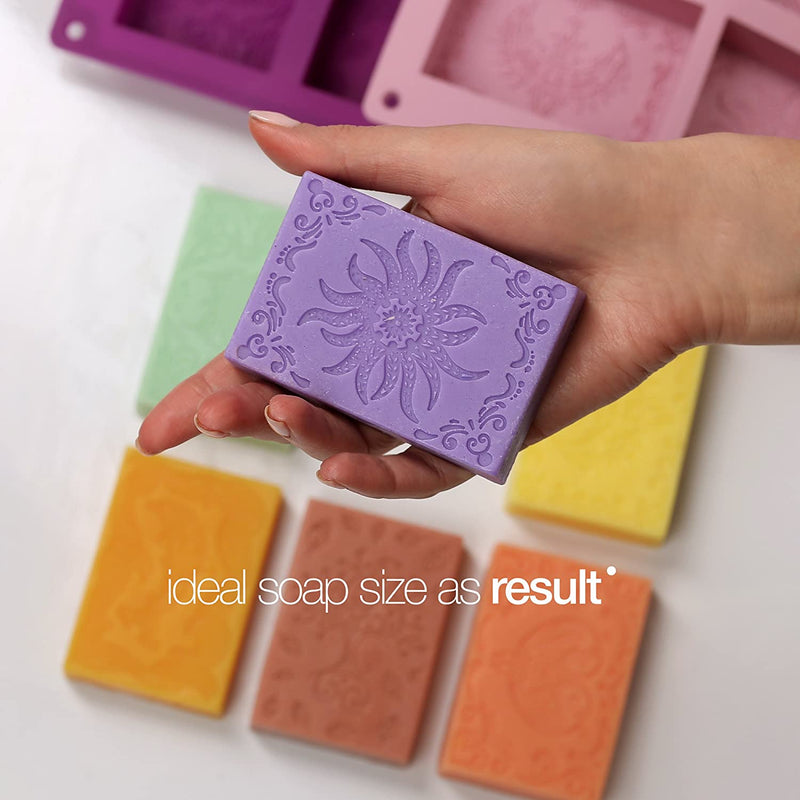 Silicone Soap Molds 6-cavity DIY Handmade Mixed Patterns Mould for Bundt Cake Cupcake Pudding Candle Soap Making Supplies Tool