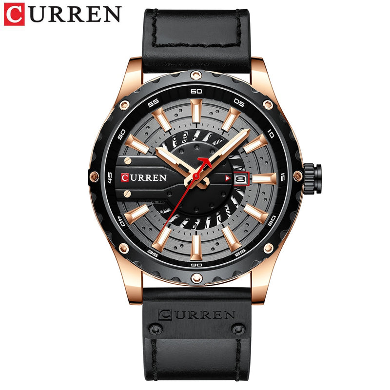 CURREN Watches Top Brand Fashion Leather Wristwatch Casual Quartz Men&