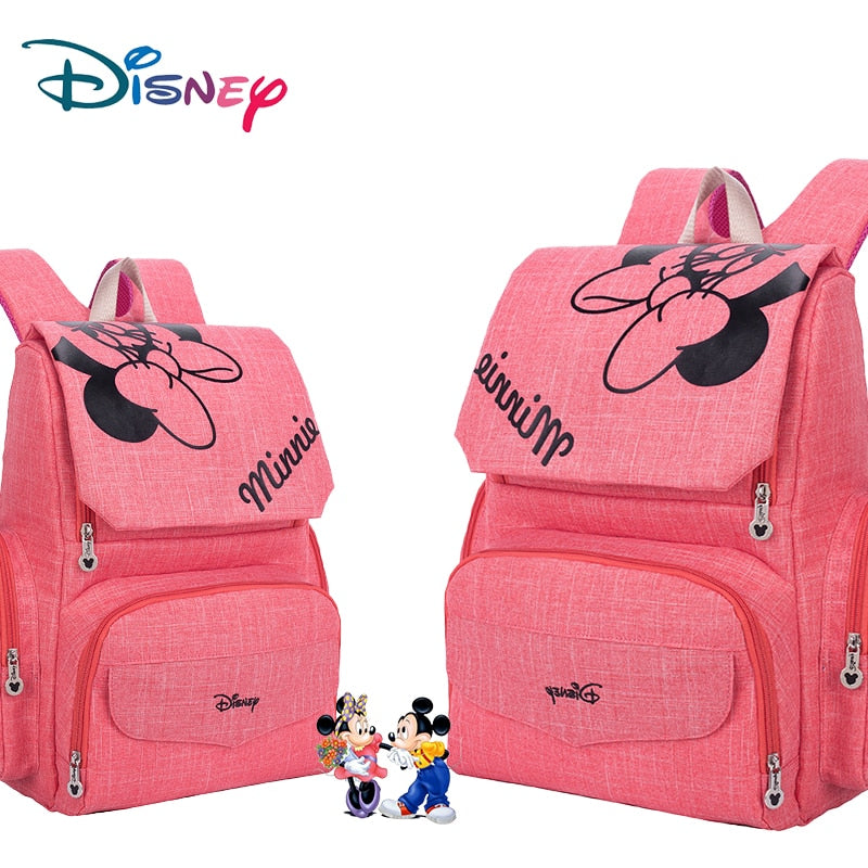 Disney Mummy Diaper Bag Maternity Nappy Nursing Bag For Baby Care Travel Backpack Designer Mickey Minnie Pink and Gray Handbags