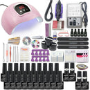 Juego de manicura 120/114W/54W Lámpara de uñas 20000RPM Máquina de perforación de uñas Extensiones Juego de esmalte de gel de construcción rápida Kit de arte de uñas en remojo