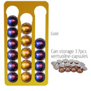 Soporte de cápsulas de café de Metal, soporte de aluminio chapado en espejo, estante de almacenamiento de cápsulas de café, soporte de cápsulas de café Nespresso para Nespresso