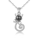 Parejas personalizadas Foto Colgante Collares 100 Idiomas I Love You Collar Proyección Memoria Amantes Joyería