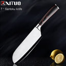 Cuchillo de cocina XITUO, cuchillos de Chef, 1-5 uds., cuchillo japonés de acero inoxidable de alto carbono, cuchillo Santoku para verduras, herramienta para cortar