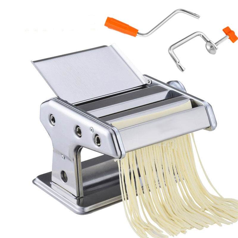 Stainless Steel ordinary 2 Blades Pasta Making Machine Manual Noodle Maker Hand Operated Spaghetti Pasta Cutter Noodle Hanger