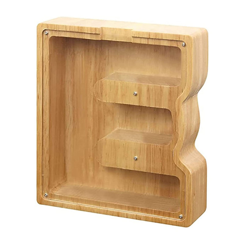 Hucha con letras de madera en inglés veintiséis, adornos transparentes personalizados para decoración del hogar, caja de dinero, letras decorativas grandes