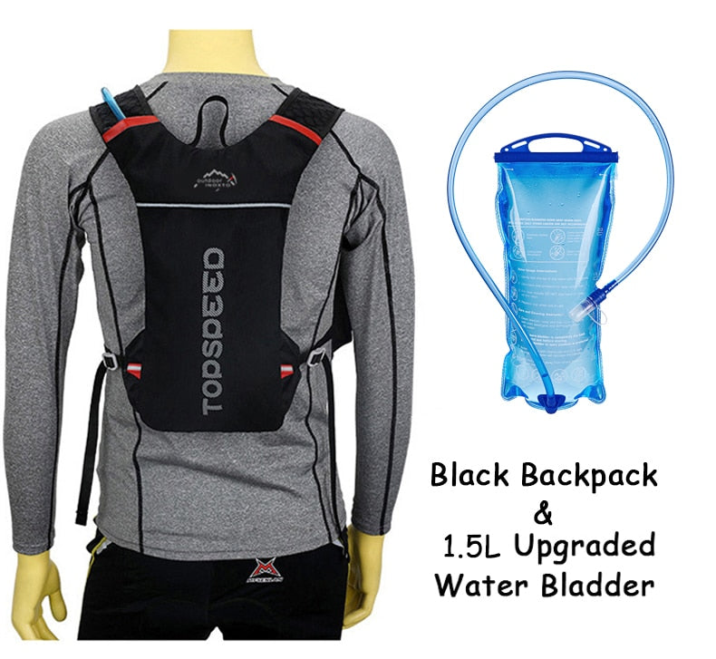 Ultra Lightweight Trail Running Backpack Outdoor Sport Cycling Hydration Vest Pack Rucksack Bag 1.5L Water Bag Bladder