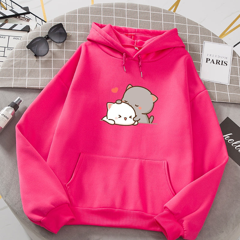 Frauen Herbst Hoodie Sweatshirts Korean Fashion Hoody für Damen Kawaii Anime Pullover Streetwear Plus Size Sweatshirts Paar