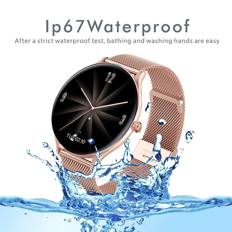 Reloj inteligente LIGE para mujer, reloj de moda para mujer, control del ritmo cardíaco durante el sueño para Android IOS 2022, nuevo reloj inteligente resistente al agua para mujer + caja