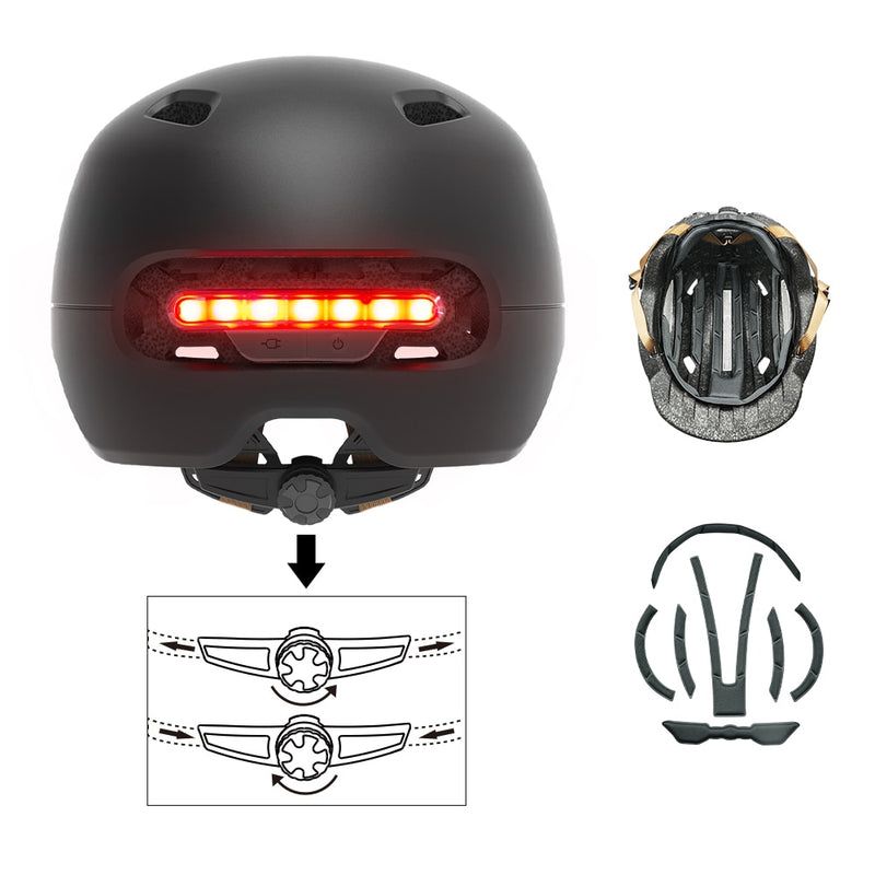 Smart4u City Urban Helmet Sport Adult Cycling Smart Signal Light CPSC/RoHS/EN1078/GB Certification Brake Sensor Lamp Weight 370g