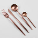 Pink Gold Western Tableware Steak Knife Fork Coffee Spoon Teaspoon Steel Cutlery Set Stainless Steel Home Dinner Dinnerware Set
