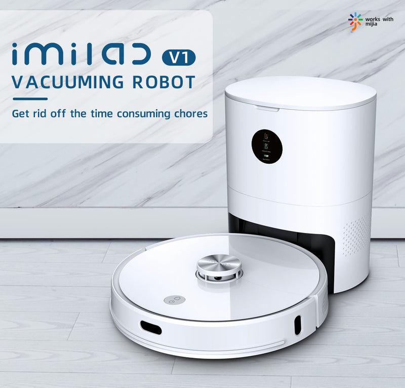 Robot aspirador IMILAB V1, aspirador inteligente para recogida de polvo, limpiador de mopa, desinfección LDS, navegación láser, control mijia, pared virtual