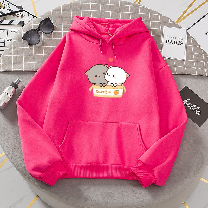 Grunge Ästhetische Kapuzenpullover Frauen Kawaii Übergroße Grafik Sweatshirt Damen Casual Harajuku Paar Kleidung Sudadera Mujer