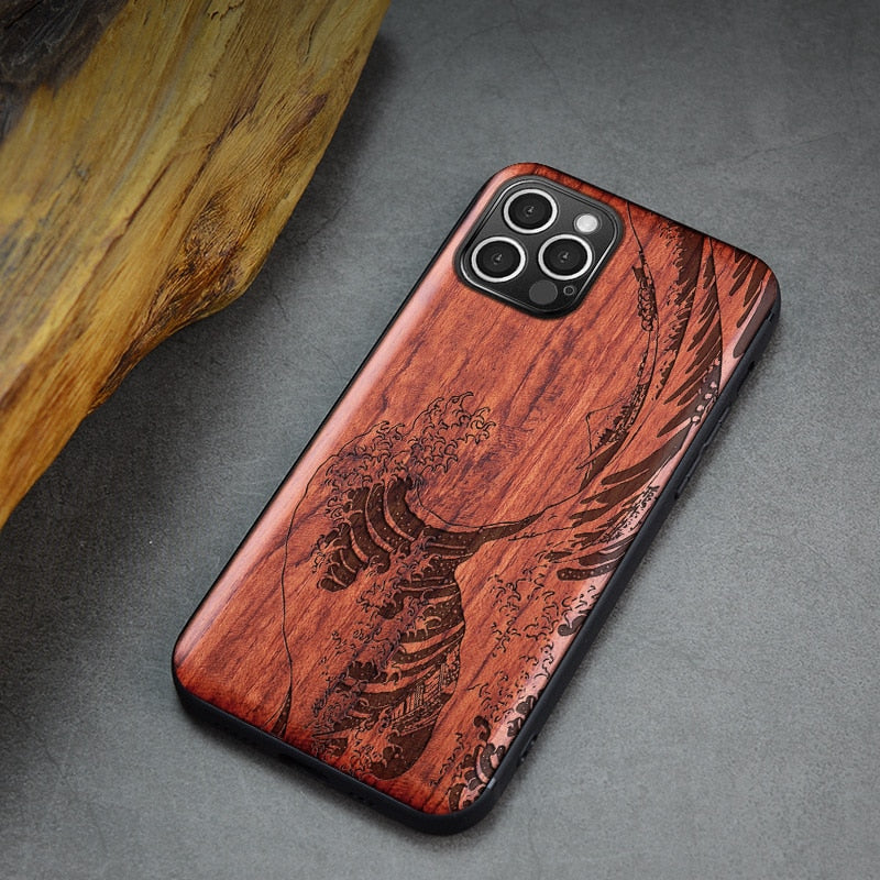 For iPhone 12 Pro Case Boogic Original Wood funda iPhone 12 mini wood Cover Phone Case For iPhone 12 Pro Max