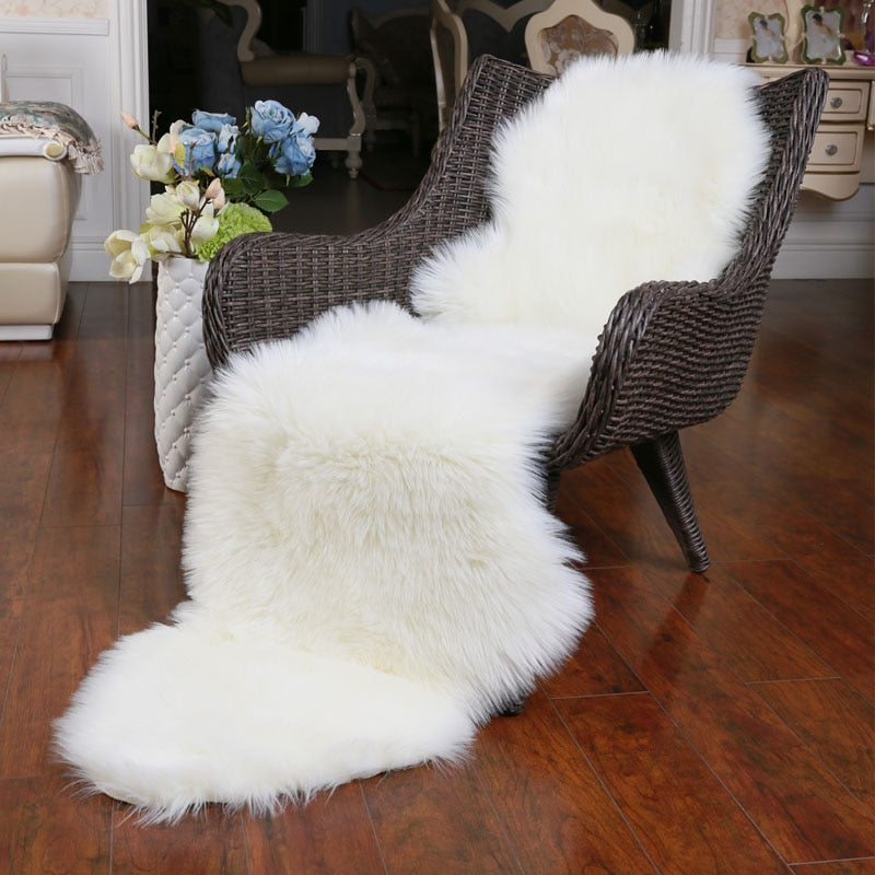 Alfombra de piel de oveja Artificial suave ROWNFUR para sala de estar, funda para silla de dormitorio para niños, alfombra antideslizante peluda y esponjosa de piel sintética, alfombrilla para el suelo