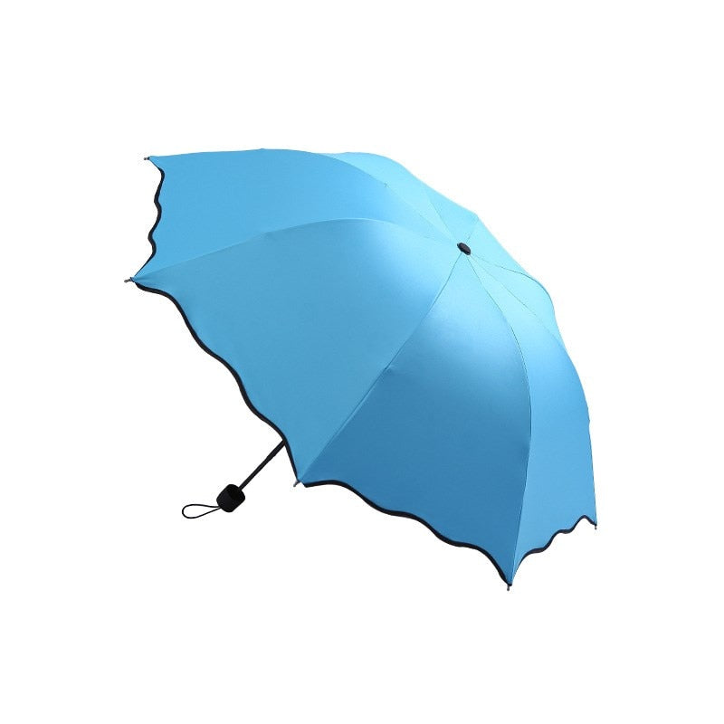 Lady Magic Flowers Umbrella Travel Parasol Folding Rain Windproof Umbrella Folding Anti-UV Sun/Rain Umbrella