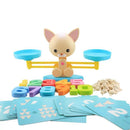 Montessori Math Match Game Board Toys Monkey Puppy Balancing Scale Number Balance Games Baby Learning Toy Animal Action Figures
