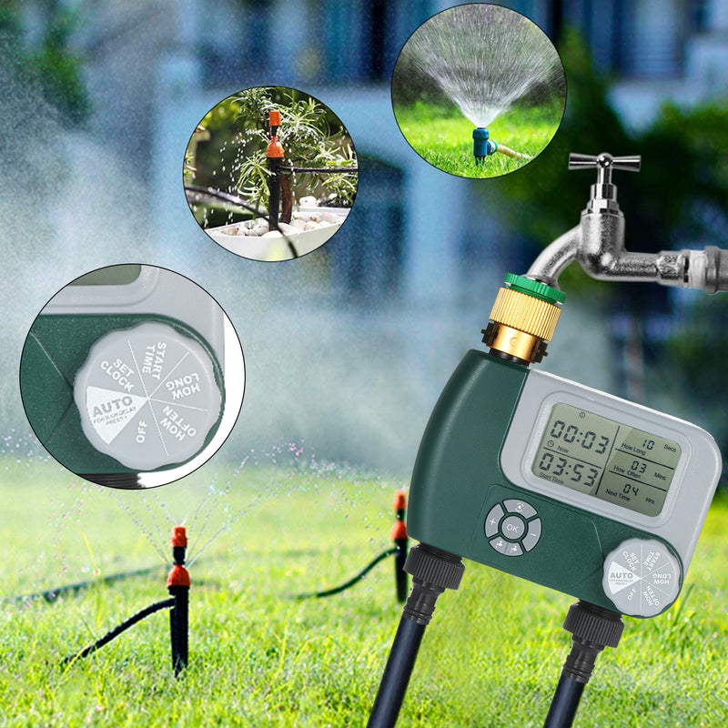 Programmierbarer digitaler Schlauchhahn-Timer, batteriebetrieben, automatische Bewässerungssprinkleranlage, Bewässerungssteuerung mit 1/2-Ausgang