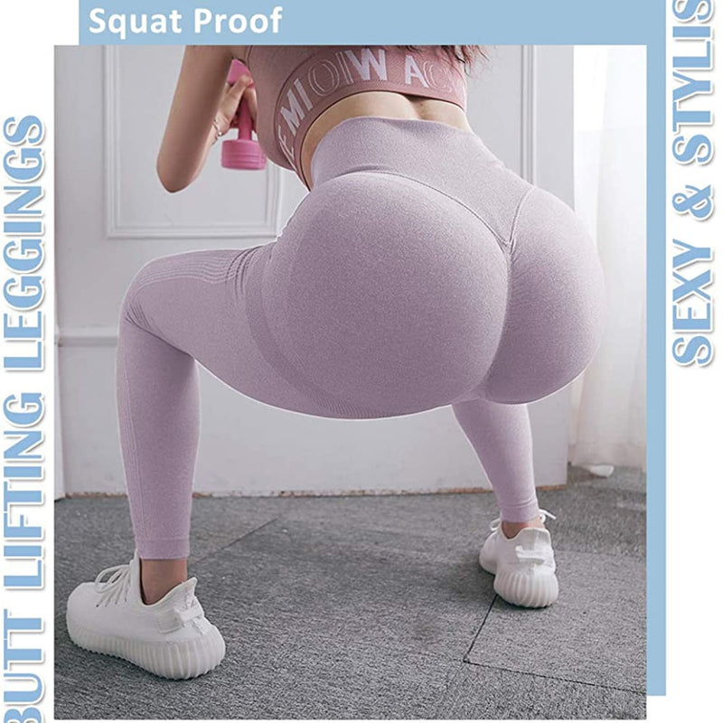 Damen Sporthose Hohe Taille Nahtlose Leggings Damen Fitness Bauchkontrolle Hose Sport Leggings Gym Hohe Taille Dünne Leggings