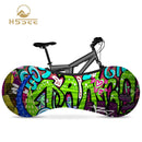 HSSEE graffiti series elastic bicycle indoor dust cover elastic fabric bicycle tire cover 700c 26&quot;-28&quot; road bike accessories