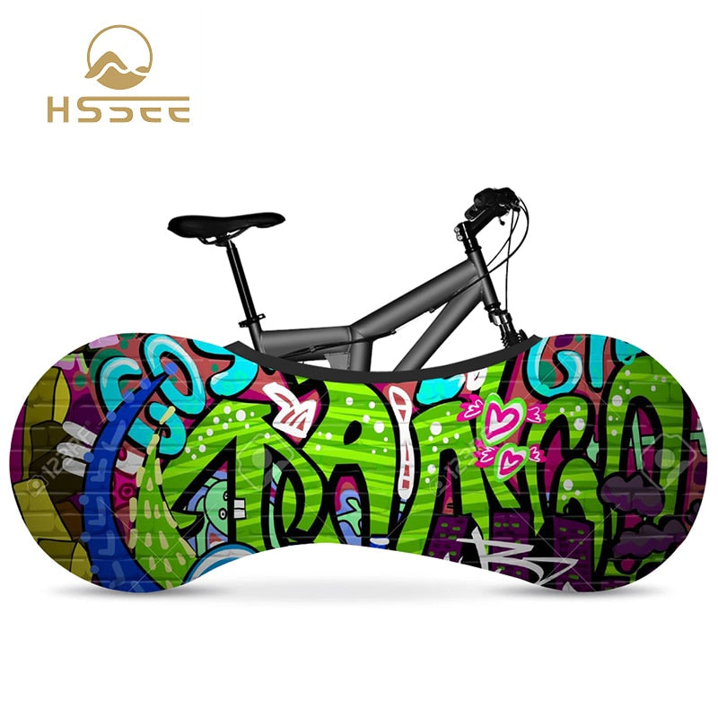 HSSEE graffiti series cubierta de polvo interior de bicicleta elástica cubierta de neumático de bicicleta de tela elástica 700c 26 "-28" accesorios de bicicleta de carretera