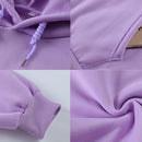 Harajuku fresa bordado lavanda rosa sudadera Otoño Invierno mujer Kawaii suelta manga larga Tops sudaderas con capucha de gran tamaño XXL