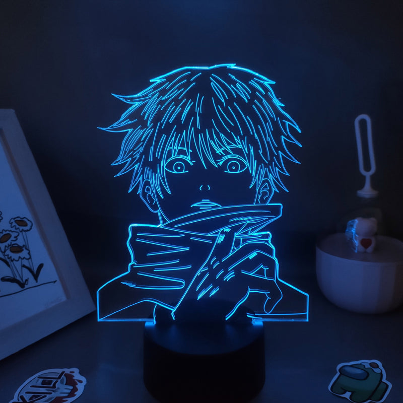 Anime Jujutsu Kaisen figura Inumaki Toge 3D LED Lava lámparas RGB luces de noche decoración de mesa de dormitorio cumpleaños Manga regalos para amigos
