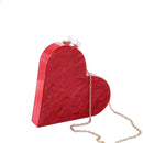 Bolso de mano de acrílico de diseñador único a la moda con cadena de perlas en forma de corazón rojo, bolso de noche para fiesta, bolsos de hombro para mujer, bolsos de mano calientes