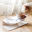 Cuenco antideslizante para gatos, cuencos dobles transparentes y duraderos para mascotas con soporte elevado para gatos, alimentador de comida para perros, cuenco de agua para bebidas, suministros para mascotas