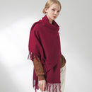 Winter 100% Pure Wool Scarf Women Thicken Shawls and Wraps Echarpe for Ladies Foulard Femme Winter Solid Cashmere Scarves Stoles