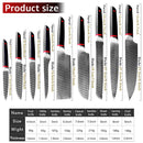 Kitchen Knives 1-9pcs Chef Knives 7CR17 440C High Carbon Stainless Steel Damascus Drawing Gyuto Cleaver Set Slicer Santoku Knife