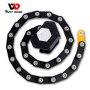 WEST BIKING Bike Lock Anti Theft Foldable Chain Locks With Key Alloy Steel Folding Safety Motorcycle Bicycle Locks For Cycling