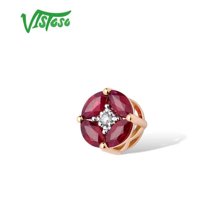 VISTOSO Gold Pendant For Women Genuine 14K 585 Yellow/Rose/White Gold Emerald/Ruby/Sapphire Diamond Engagement Gift Fine Jewelry