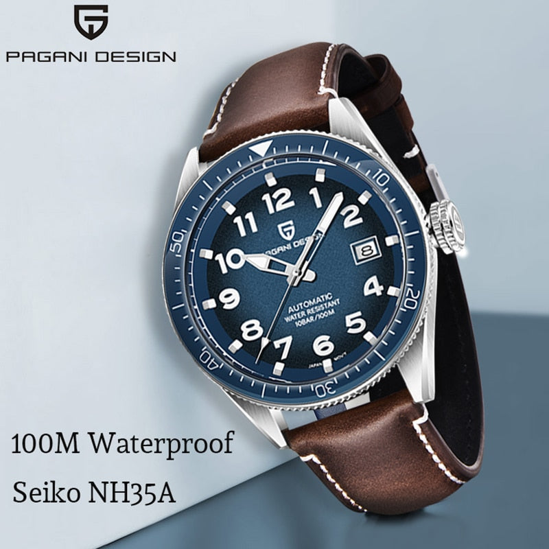 PAGANI DESIGN men automaticwatch Japan NH35A mens Mechanical watch waterproof 100M sport watch fashion clock  Relogio Masculino